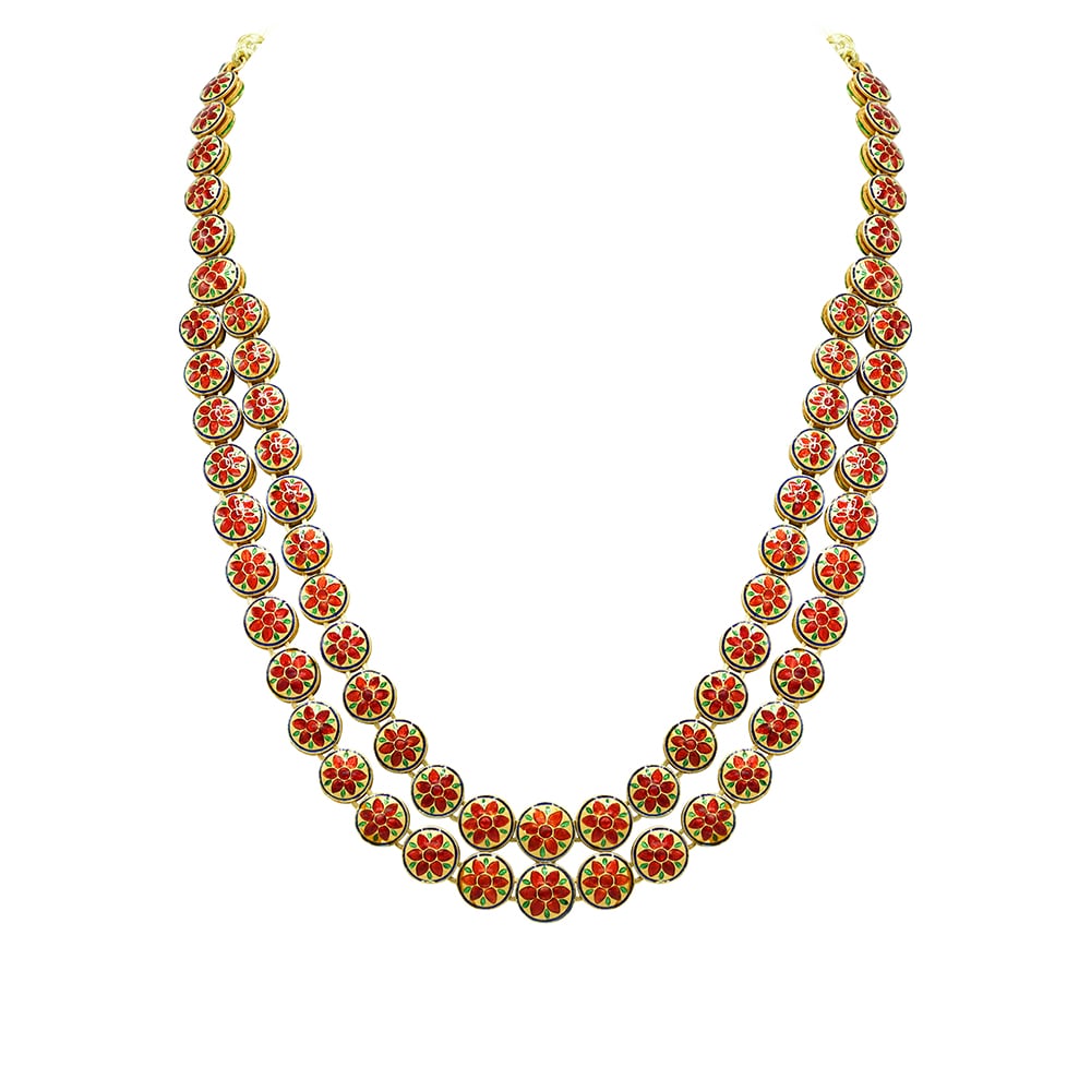 Double-Line Ivory Polki Necklace